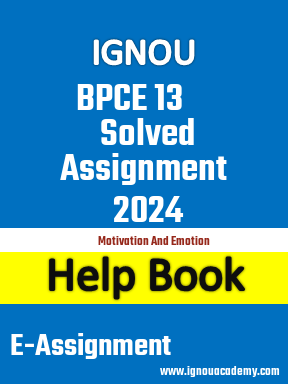 IGNOU BPCE 13 Solved Assignment 2024